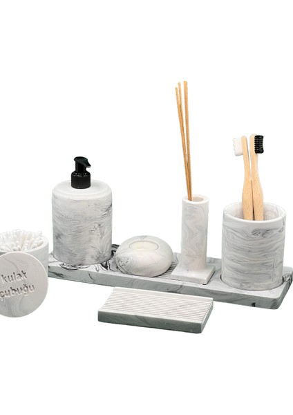 Marble Serisi Banyo Seti Beton