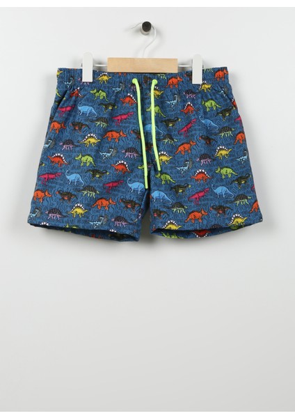 Çok Renkli Erkek Çocuk Şort Mayo Dinozor Desenli SO2331000004