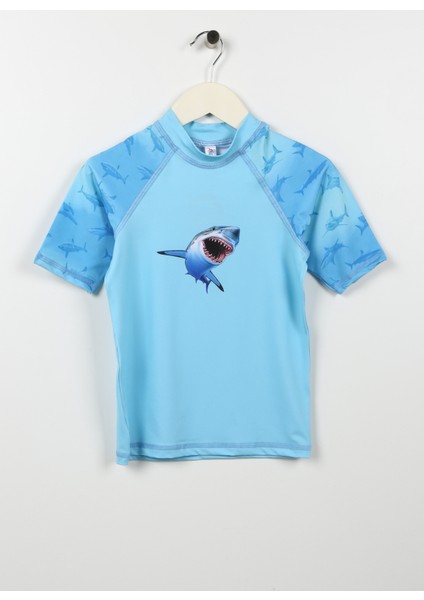 Desenli Mavi Erkek T-Shirt ST2332000007