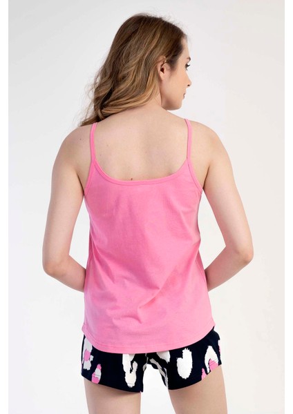 Pamuklu Kadın Ip Askılı Şortlu Pijama Takım