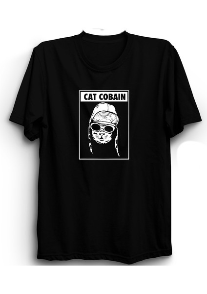 Cat Cobain, Nirvana, Kurt Cobain, Rock Metal Mizah Tişört