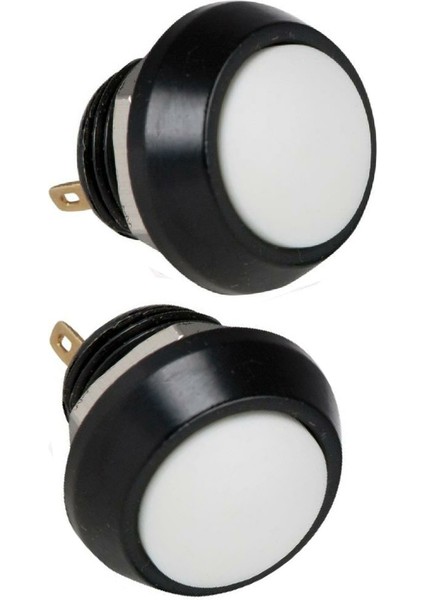 PBS-33B Push Buton 12MM Beyaz Mantar Buton 5 Adet
