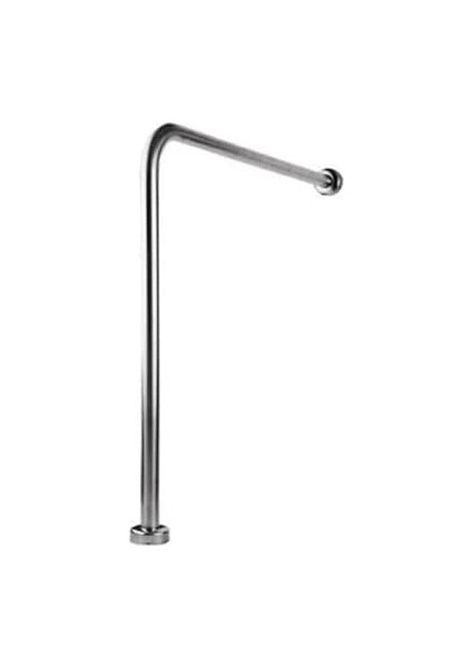 Kitaro L Tipi Tutunma Barı 304 Paslanmaz Çelik Engelli ve Yaşlı Yere ve Duvara Montajlı Banyo Tuvalet Otel Ev L Tipi Tutamak 75X75 cm 32ø