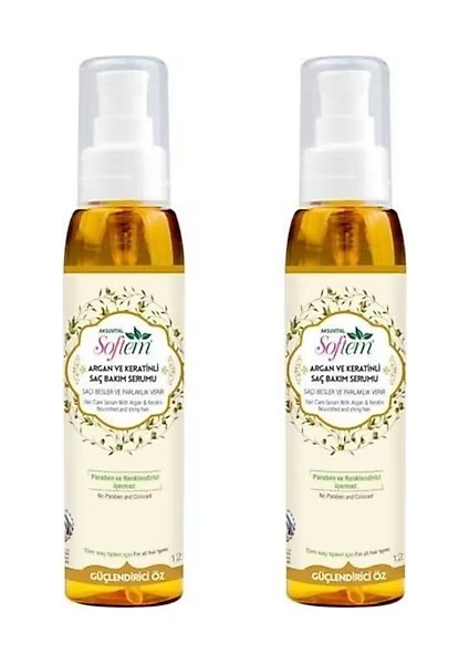 Doğal Argan ve Keratinli Saç Bakım Serumu 125 ml Keratin x 2 Adet
