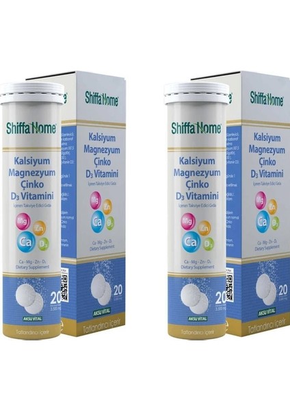 Kalsiyum Magnezyum Çinko D3 Vitaminli 20 Tablet x 2 Adet fiyatları