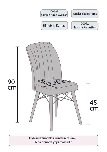 Arven Gold Serisi, 1.sınıf Ithal Kumaş, 1 Adet Sandalye, Siyah Gürgen Ayak fiyatları