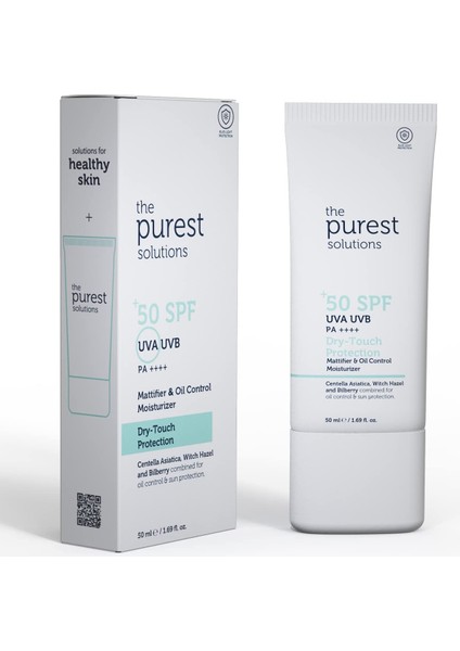 The Purest Solutions, Yağlı Ve Karma Ciltler Için Matlaştırıcı Güneş Koruyucu Krem Spf 50, 50 Ml