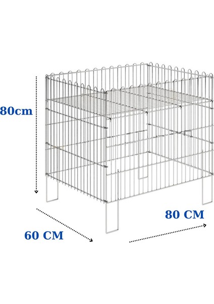 Katlanılabilir 60X80X80 cm Tel Sepet Havuz Sepet Market Sepeti Çamaşır Sepeti