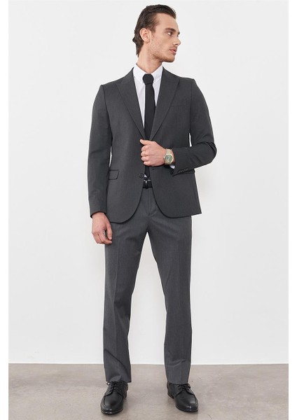 Çetinkaya Mentality 3118 Füme Yunter Loco Slim Fit Takım Elbise modelleri