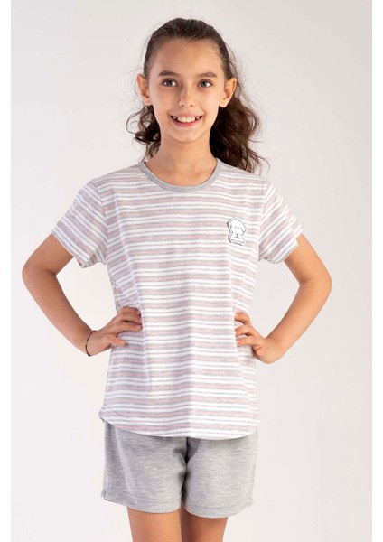 Kız Çocuk Kısa Kol Şortlu Pijama Takım