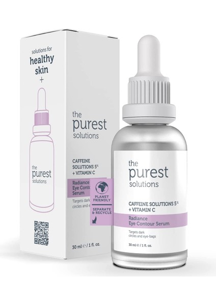 The Purest Solutions, Torbalanma Ve Morluk Karşıtı, Aydınlatıcı Kafein Göz Altı Serumu 30 Ml (Caffeine 5 + Vitamin C)