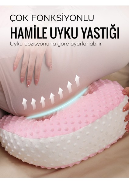 İlin Baby Hamile Yastığı, Çok Fonksiyonel Hamile Yastığı, Hamile Uyku Yastığı 35 x45 ölçülerinde pembe beyaz renk