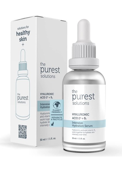 The Purest Solutions, Yoğun Nemlendirme Ve Dounlaştırıcı Etkili, Yenileyici Cilt Bakım Serumu 30 Ml (Hyaluronic Acid2 + B5)