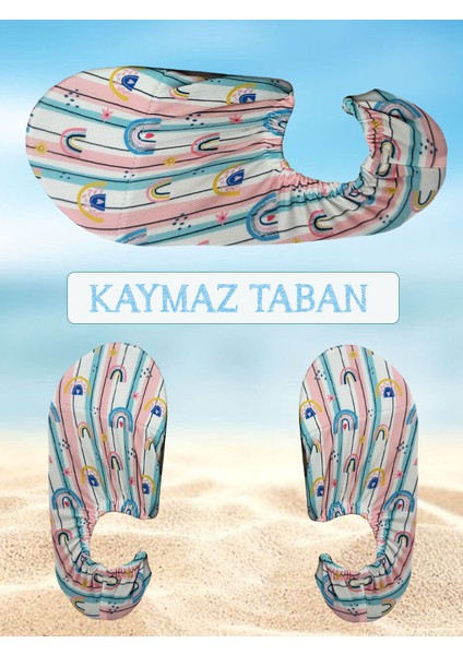 Kaydırmaz Renkli Desenli Tabanlı Dayanıklı Güçlendirilmiş Plaj Deniz Havuz Ayakkabısı 24 26 Numara fiyatları