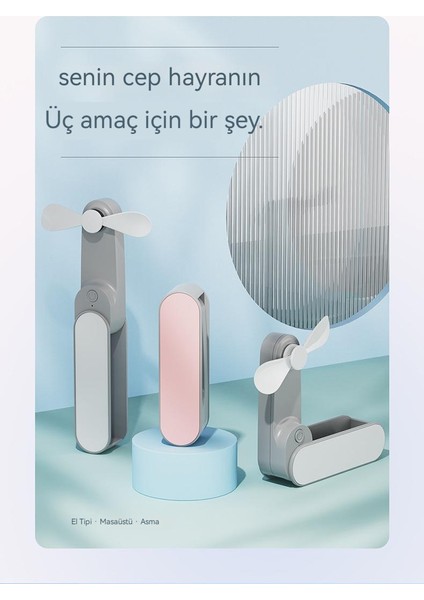 Bigsharp Yeni Mini USB El Katlanır Küçük Fan Taşınabilir Dilsiz Küçük Fan Şarj Hazinesi Ikisi Bir Arada Yaratıcı Hediye (Yurt Dışından)