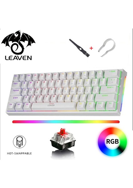 Leaven K620 Rgb 61 Tuş Kablolu Hot Swappable Mekanik Klavye