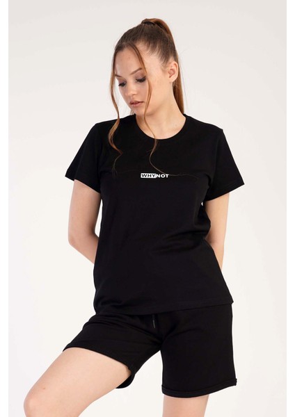 Kadın /3 Iplik Kısa Kol Double Paca Şortlu Pijama Takım