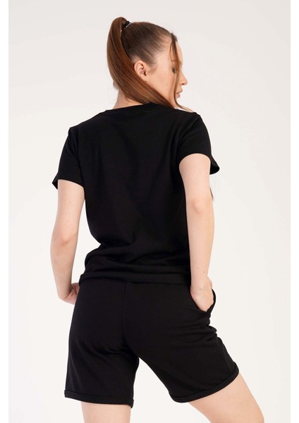 Kadın /3 Iplik Kısa Kol Double Paca Şortlu Pijama Takım