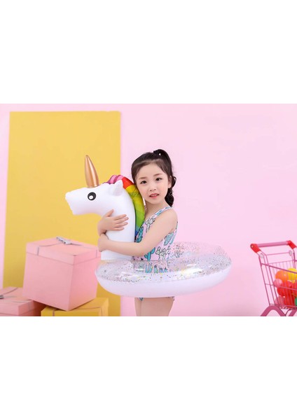Pullu Unicorn Şişme Yüzme Halkası (Yurt Dışından)