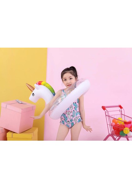Pullu Unicorn Şişme Yüzme Halkası (Yurt Dışından)