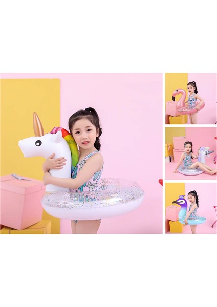 Pullu Unicorn Şişme Yüzme Halkası (Yurt Dışından)