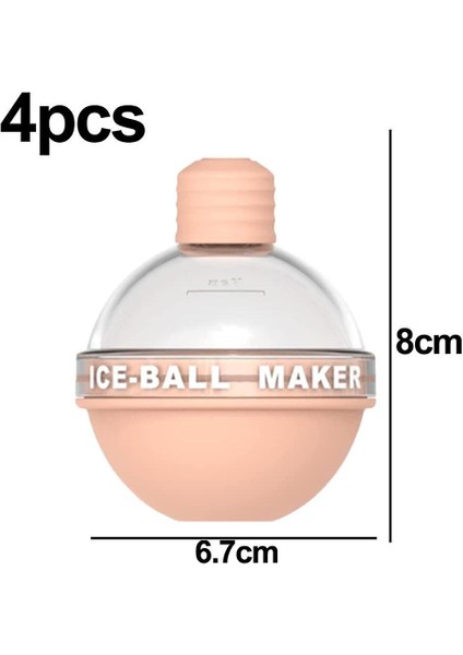 4 Paket Buz Topu Üreticisi, Viski Buz Kalıbı, Silikon Buz Küpü Tepsisi, Viski ve Kokteyller Için Küre Buz Kalıbı (Yurt Dışından)
