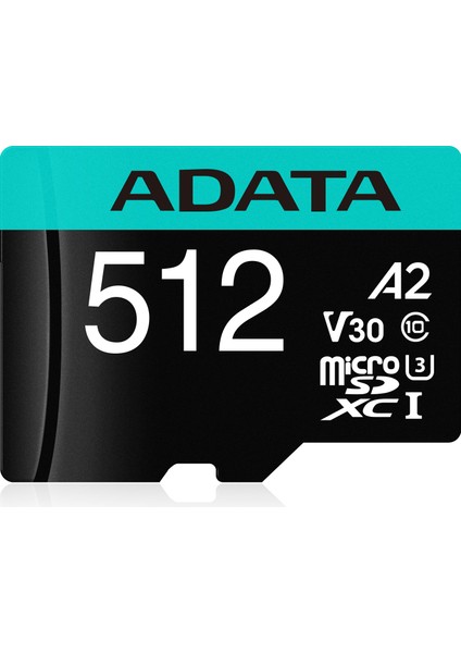 A-Data Haric Disk Hafiza Karti Micro Sd 512GB Premier Pro AUSDX512GUI3V30SA2-RA1 100-85MBPS