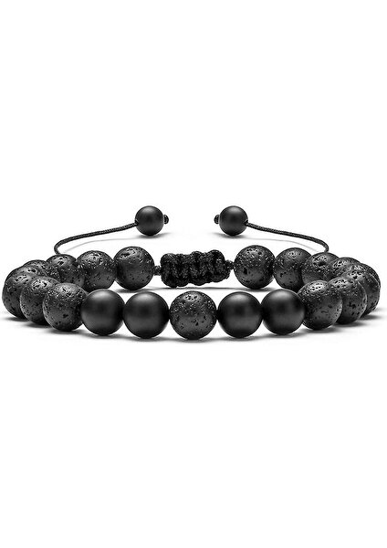 Tiger Eye Lav Rock Taş Boncuklu Bilezikler Erkekler Için Kadın Anksiyete Stres Rahatlaması Ayarlanabilir Aromaterapi Esansiyel Yağı Difüzör Lava Bracel 8mm (Yurt Dışından)