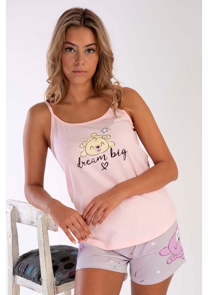 Pamuklu Kadın Ip Askılı Şortlu Pijama Takım fiyatları