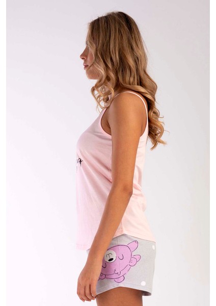 Pamuklu Kadın Ip Askılı Şortlu Pijama Takım modelleri