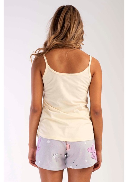 Pamuklu Kadın Ip Askılı Şortlu Pijama Takım fırsatları