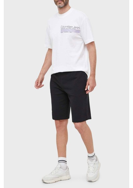 Logolu Bisiklet Yaka Pamuk Oversize T Shirt J30J323522YAF Erkek T Shirt J30J323522 Yaf modelleri