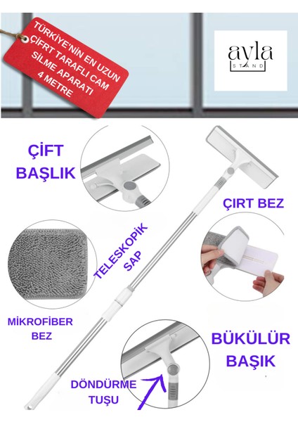 Türkiyenin En Uzun Teleskopik Çekçekli Pencere Temizleyicisi 4 mt fiyatları