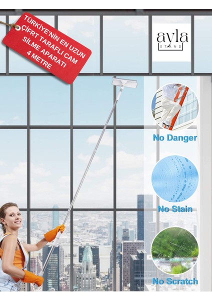 Türkiyenin En Uzun Teleskopik Çekçekli Pencere Temizleyicisi 4 mt fırsatları