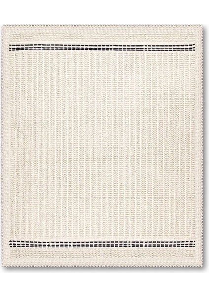 Nice Doğal Pamuklu 2'li Banyo Kilim Seti 60X100+50X60 cm - Ekru/lacivert modelleri