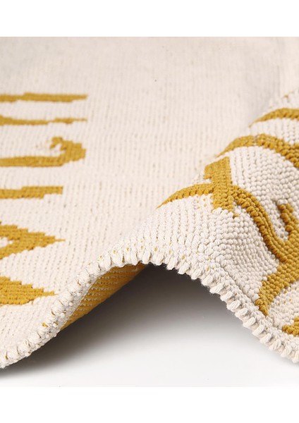 Go With The Flow Doğal Pamuklu 2'li Banyo Kilim Seti 60X100+50X60 cm - Hardal fırsatları