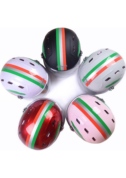 3c Sertifikalı Kask Kask Çift Lens Yarım Kask Four Seasons Uv Koruma Yetişkin Kask (Yurt Dışından)