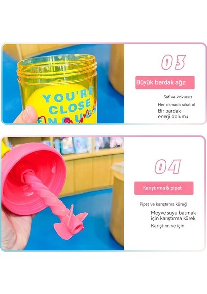 Hasır Bardağı Karıştırın, Çocuk Sevimli Su Bardağı, Plastik Bardak, Matara Suluk (Yurt Dışından)