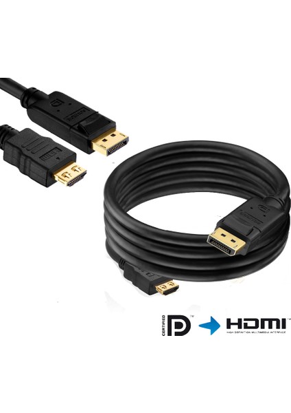 Displayport To HDMI Çevirici Dönüştürücü Kablo - 5 Metre