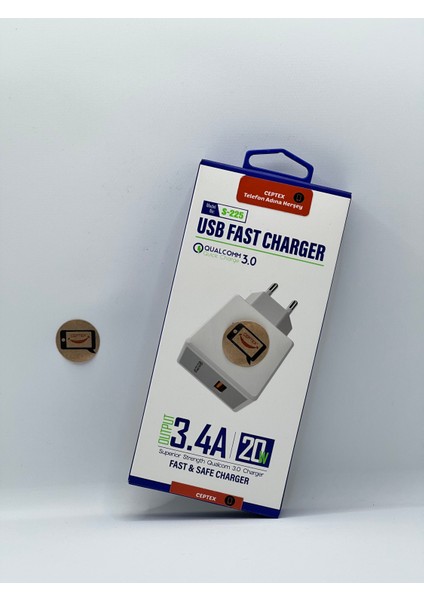 20W Şarj Aleti Adaptörü S-225 USB
