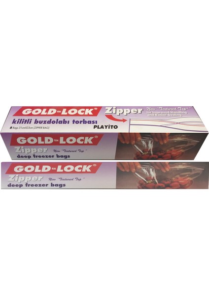 Gold-Lock Buzdolabı Poşeti 8 Adet Kilitli 31X23 cm
