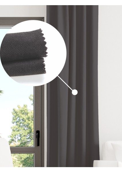Kadife Dokulu Gri Ada Fon Perde Ekstrafor Büzgülü Dream Series fiyatları