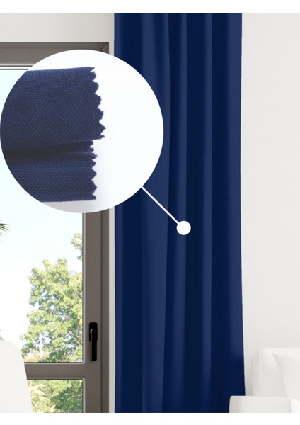 Kadife Dokulu Safir Rengi Ada Fon Perde Ekstrafor Büzgülü Dream Series fiyatları