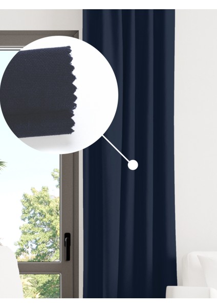 Kadife Dokulu Lacivert Ada Fon Perde Ekstrafor Büzgülü Dream Series fiyatları