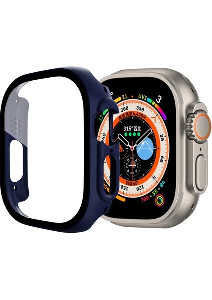 Apple Watch Ultra 49MM Ekran Koruyucu Full Glue Gard Önü Kapalı Sert Lacivert