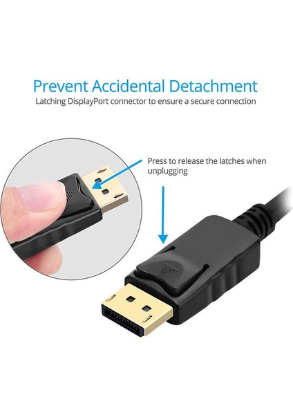 Displayport To Displayport Kablosu Display Port Dp Bağlantı - Dp To Dp - 3 mt