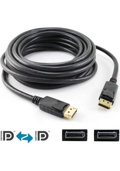 Displayport To Displayport Kablosu Display Port Dp Bağlantı - Dp To Dp - 3 mt