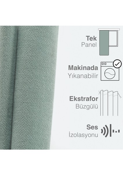 Kadife Dokulu Sis Mavisi Ada Fon Perde Ekstrafor Büzgülü Dream Series modelleri