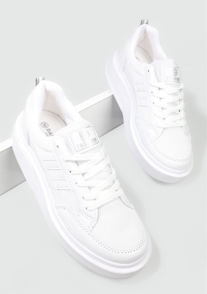 151 Beyaz Anorak Kalın Taban Sneaker Ayakkabı indirimleri
