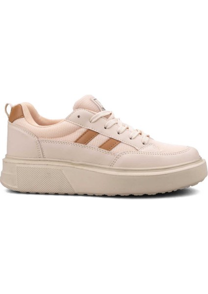 151 Bej Anorak Kalın Taban Sneaker Ayakkabı